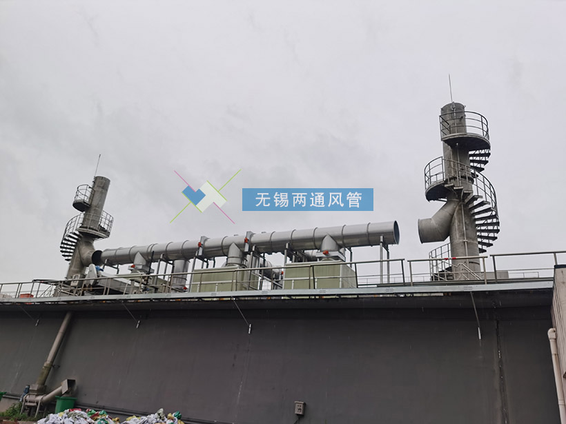 上海石洞口工程即將收工，不銹鋼自立式煙囪已全部安裝完畢